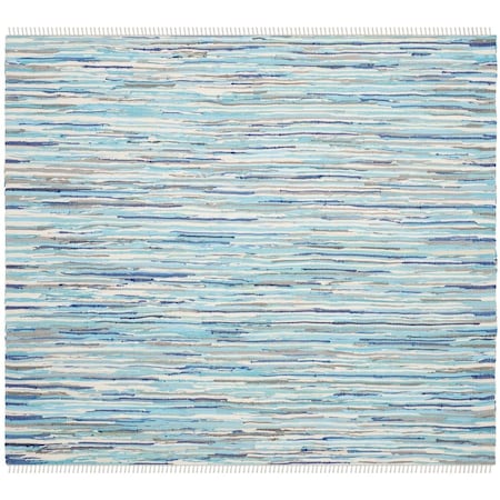 Safavieh Rag Rug Square Area Rug Turquoise & Multicolor - 6 x 6 ft. RAR129C-6SQ
